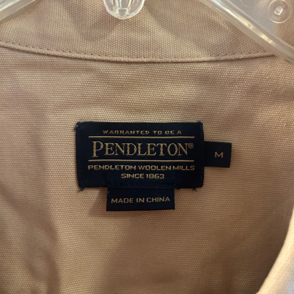 Pendleton Khaki Button Up Shacket Four Pockets 10… - image 8